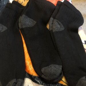 Kids Black Crew Socks with Gray Heel & Toe - Pack